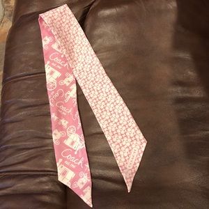 Pink Coach Skinny Scarf